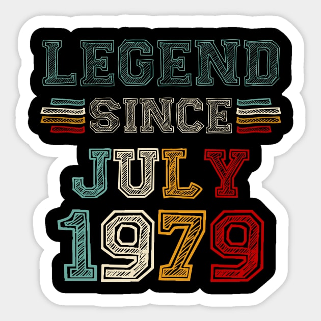 44 Years Old Legend Since July 1979 44th Birthday Sticker by Mhoon 